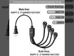 NEMA 1-15P 延長電源コード