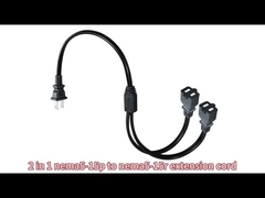 NEMA 1-15P から 1-15R までの 2 端の延長コード