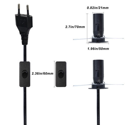 3ft-6ft塩ランプ電源ケーブル E12 E14 E26 E27ランプホルダーとオン/オフスイッチ