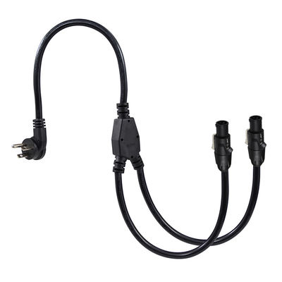 NEMA 5-15P to Dual PowerCON Y スプリッターケーブル (舞台照明用)