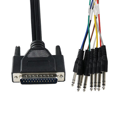 DB - 25〜6.35mm TSオーディオブレイアウトケーブル 保護 28AWG プロオーディオ機器/レコーディングスタジオ用 4フィート長