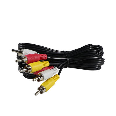 6 - フット RCA AVケーブル 3 /多部 (赤/白/黄色) テレビ/DVDプレーヤー/ゲームコンソール用銅用 - プレート接続器