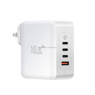140W GaN PD 充電器 3 USB-C と 1 USB-A ポート EU AU プラグ