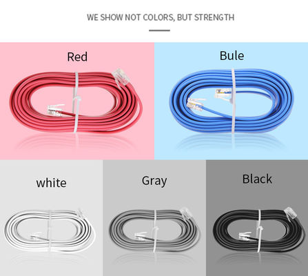 RJ11 RJ12 スパイラル電話ケーブル 6ft 24AWG 350MHz シールド