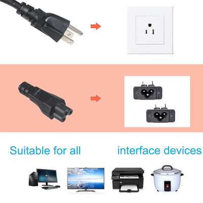 IEC5 女性端 3prong AC 電源コード 14AWG NEMA 5-15P IEC 320 C5 ソケットへのプラグ