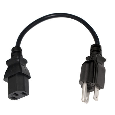 ユニバーサル NEMA 5-15P から IEC C13 電源コード 10A 250V UL コンピュータ/サーバー/医療機器用