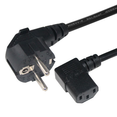2ピンAC電源コード IEC C13コネクタ PVCジャケット付き欧州電源コード