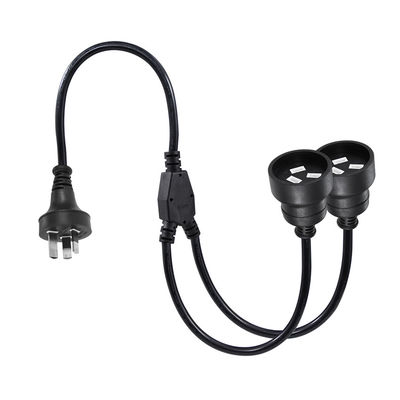 3M AUプラグ - デュアルIECメス Y字型スプリッター電源コード
