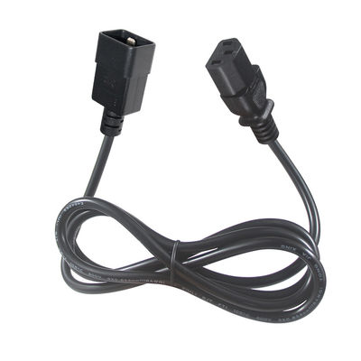 10A IEC 女性端 C20 から C13 電源コード VDE 2 フィート 黒の延長コード