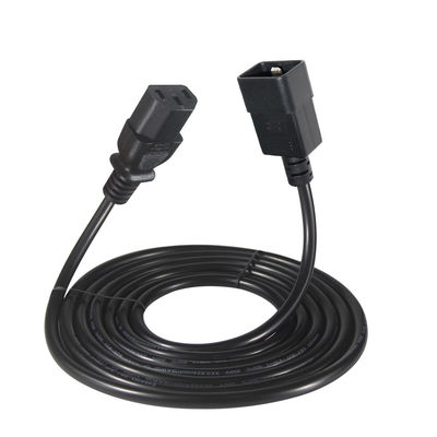 10A IEC 女性端 C20 から C13 電源コード VDE 2 フィート 黒の延長コード