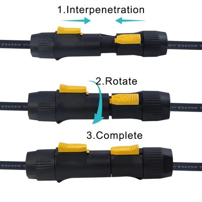 ロック可能なPowerCon True1 男性から女性へ 20Aケーブル ステージライトのための安全と安全