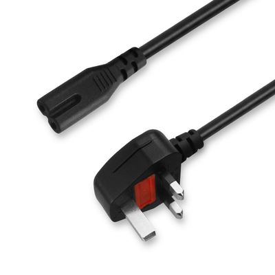 純銅導体 1.5m 黒 8 図 電源コード IEC C7 イギリス 電源ケーブル