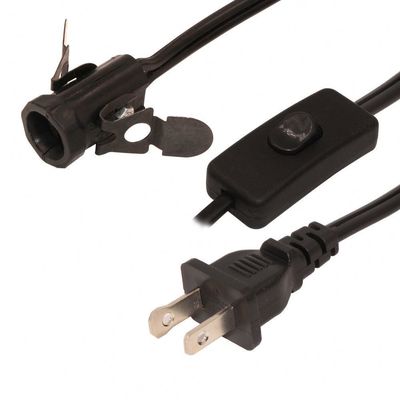 NEMA 1-15P 電源コードとE27電球ホルダーとディマースイッチ