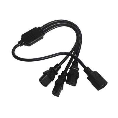 耐久性 OEM ODM パワー C14 C13 3 Way スプリッター拡張コード 0.8m IP11