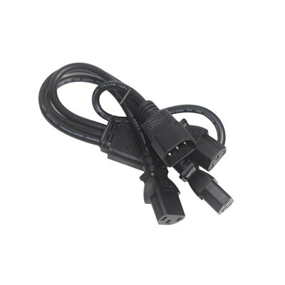 耐久性 OEM ODM パワー C14 C13 3 Way スプリッター拡張コード 0.8m IP11