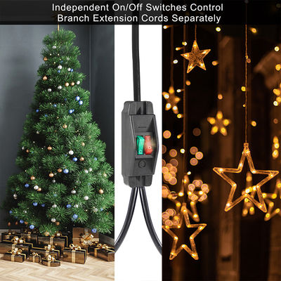 15A/125V フラットプラグ インライン 1 メインライン 2 サブネマ 515P 3Pin Y型 スプリッター電源コード スイッチ付き