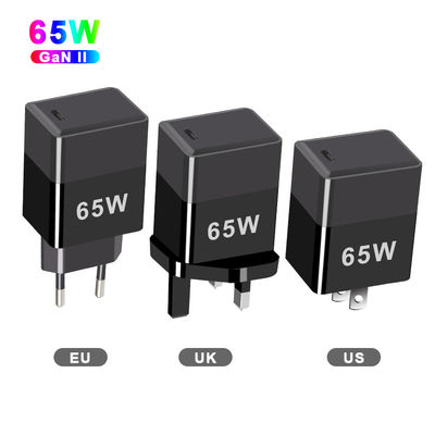 短回路保護 65W GaN 充電器 QC4.0 PD と USB C ポート EU/US/UK プラグ