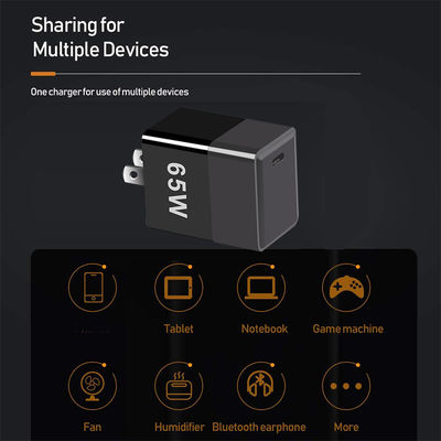 短回路保護 65W GaN 充電器 QC4.0 PD と USB C ポート EU/US/UK プラグ