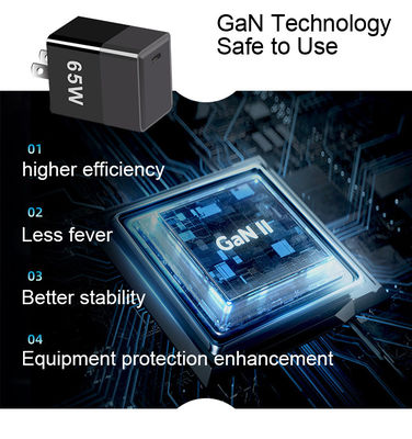 短回路保護 65W GaN 充電器 QC4.0 PD と USB C ポート EU/US/UK プラグ
