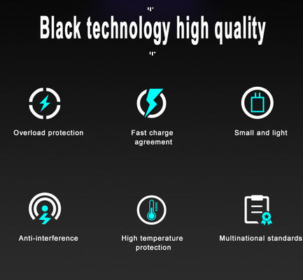 短回路保護 65W GaN 充電器 QC4.0 PD と USB C ポート EU/US/UK プラグ