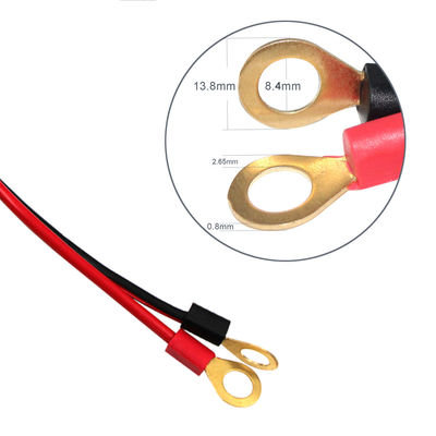 10A 2ft SAE から Eyelet 端末 太陽光電源ケーブル 16AWG 銅