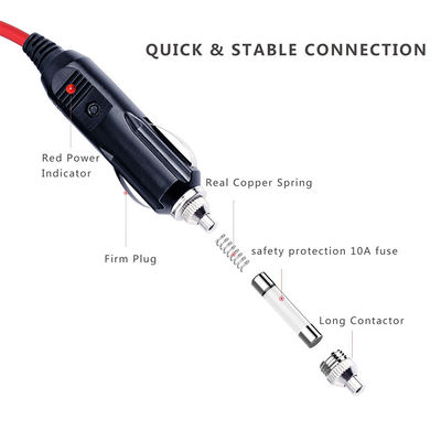 1M Spt-2 12V 24V 太陽光電源ケーブル 車用タバコの点火器 2リング端末への男性アダプター