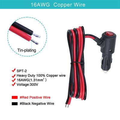 ON OFF スイッチアングル 煙草点灯器 男性プラグ 自動車充電器 太陽光電源ケーブル 18AWG 16AWG