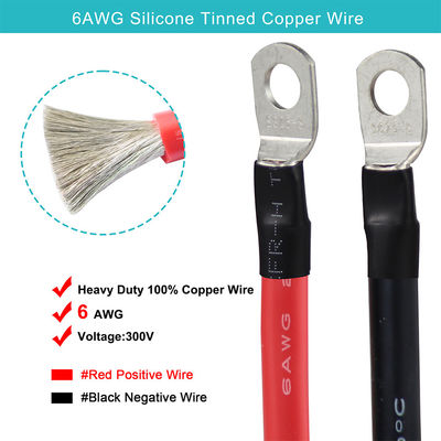 カスタマイズされた14AWG 自動車バッテリー 充電 延長ケーブル ワイヤ Oリングターミナル
