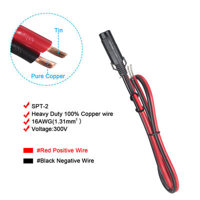 STP-2 18/16AWG SAE から 12V の 缶詰付き 剥がれた 太陽光 電源 ケーブル
