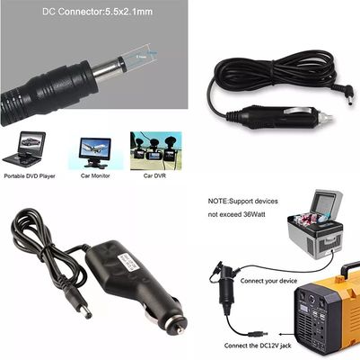 5.5mm*2.1mmのコネクタを持つ携帯DC12V自動車タバコ点灯器プラグケーブル