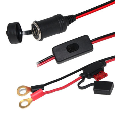 メスシガレットライターからOリング端子バッテリーケーブル 12V/24V