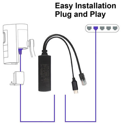 IEEE802.3af RJ45 TYPE-Cケーブル 12v 24v 48v POE スプリッター パワーオーバーイーサネットアダプター