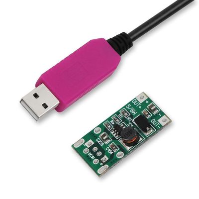 ホワイト 3A 2.1mm 5 ウォルトから 9 ウォルト USB 変換器 USB 電圧ケーブル