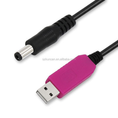 ホワイト 3A 2.1mm 5 ウォルトから 9 ウォルト USB 変換器 USB 電圧ケーブル