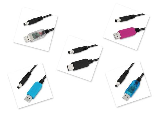 ホワイト 3A 2.1mm 5 ウォルトから 9 ウォルト USB 変換器 USB 電圧ケーブル