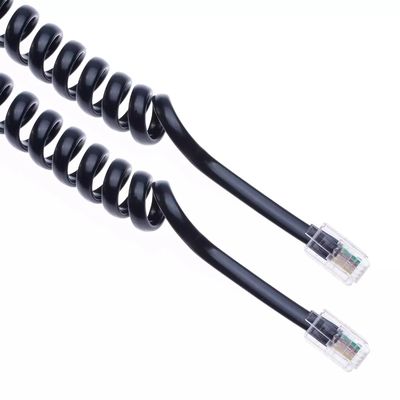 12FT 電話モデムケーブル スパイラル電話ケーブル 24AWG-28AWG