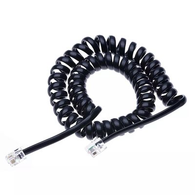12FT 電話モデムケーブル スパイラル電話ケーブル 24AWG-28AWG