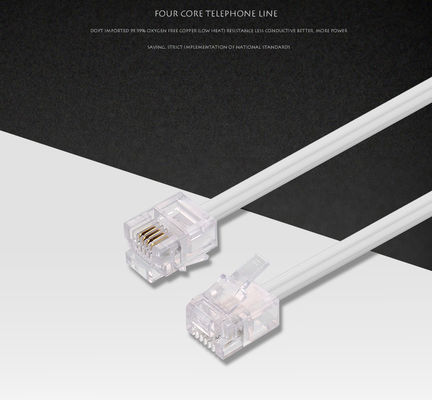 標準4P4C 4P2C 6P2C 6P4C 電話拡張ケーブル 24AWG-28AWG