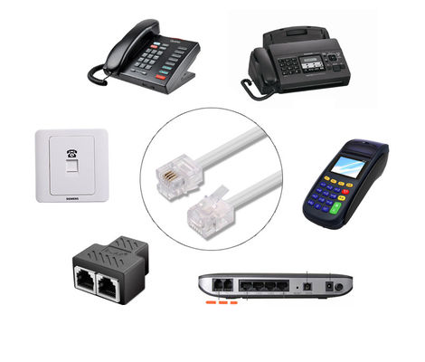 16mhzスピラル電話ケーブル シールド RJ9 RJ11 RJ12 ローリング電話ライン 6P6P 6P4C 4P4C 4P2C