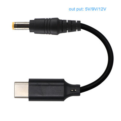 USB-C から DC ステップアップケーブル変換器 12V 9 ヴォルト ルータ ラップトップ 15V 20V 充電器