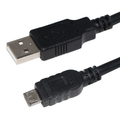 カメラとMP3用の黒いマイクロUSBデータケーブル 1m 1.5m ブラッドシールド