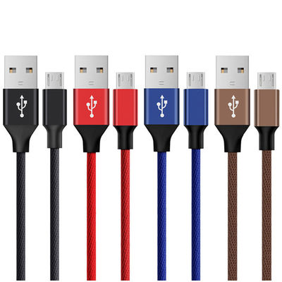 オリジナル ブラック マイクロUSB データケーブル 6フィート 長ナイロン 携帯用 MP3