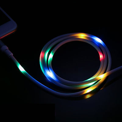 音声制御 カラフルなLEDライトアップ マイクロUSBデータケーブル 携帯用電源データ充電器