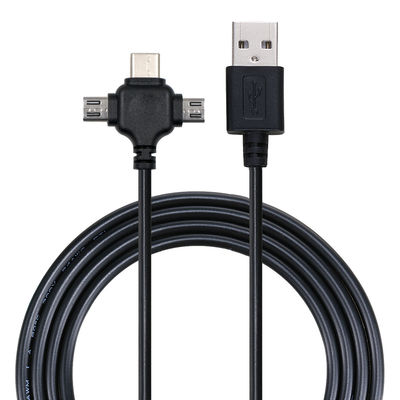 0.5m USB 2.0 急速充電 USB データケーブル 3 イン 1 USB充電ケーブル