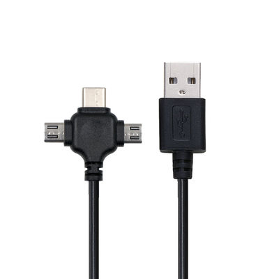 0.5m USB 2.0 急速充電 USB データケーブル 3 イン 1 USB充電ケーブル