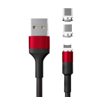USBタイプ マイクロUSB 360度 3 In 1 LED USB磁気アダプターケーブル 急速充電
