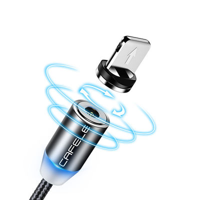 USBタイプ マイクロUSB 360度 3 In 1 LED USB磁気アダプターケーブル 急速充電