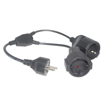 6Ft 黒 cee/7 EU AC 電源コード 3Pin スプリッタケーブル 1 〜 2 枚 女性 Y タイプ スプリットリード
