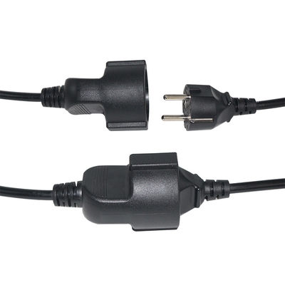 6Ft 黒 cee/7 EU AC 電源コード 3Pin スプリッタケーブル 1 〜 2 枚 女性 Y タイプ スプリットリード