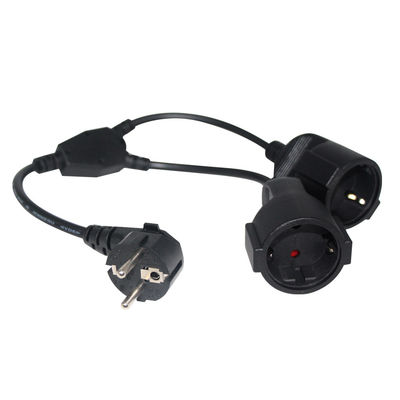 6Ft 黒 cee/7 EU AC 電源コード 3Pin スプリッタケーブル 1 〜 2 枚 女性 Y タイプ スプリットリード